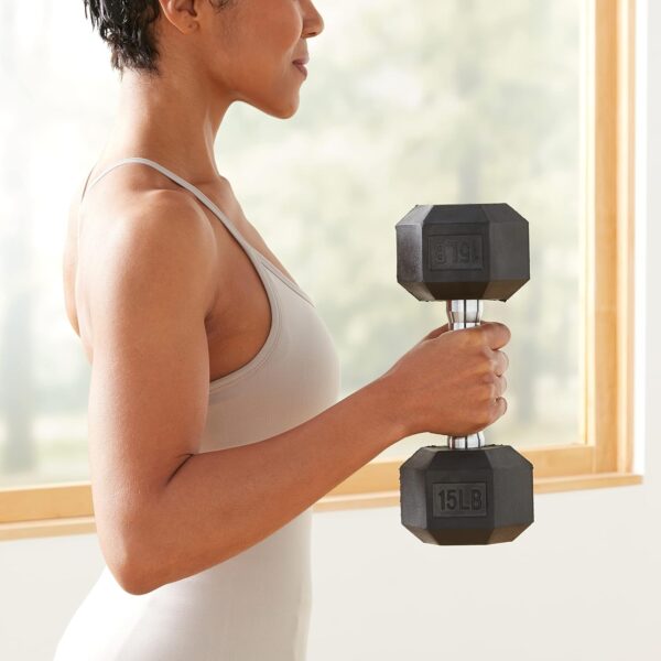 Amazon Basics Rubber Hex Dumbbell Hand Weight - Image 7
