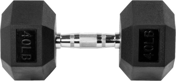 Signature Fitness Colored Rubber Encased Hex Dumbbell, Pairs or Sets, Multiple Packages - Image 3