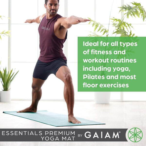 Gaiam Essentials Premium Yoga Mat with Yoga Mat Carrier Sling (72"L x 24"W x 1/4 Inch Thick) - Image 7