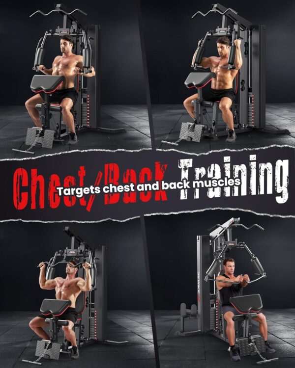 ARMAC Multifunctional Home Gym, Gym Equipment for Home, Workout Station for Leg Press & Chest Fly, Exercise Equipment with150LBS Weight Stack - Image 5
