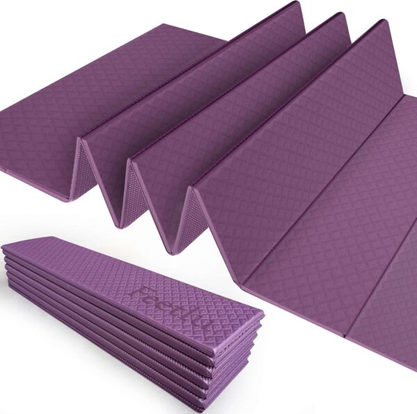 Foldable Yoga Mat - 6mm & 8mm Thick, Large, Lightweight, and Easy to Store - Anti-Slip Folding Exercise Mat for Yoga, Pilates, Home Workouts, and Floor Exercises