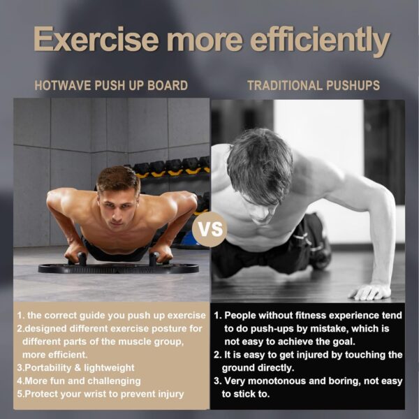 HOTWAVE Push Up Board Fitness, Portable Foldable 20 in 1 Push Up Bar at Home Gym, Pushup Handles for Floor. Professional Strength Training Equipment For Man and Women,Patent Pending - Image 3