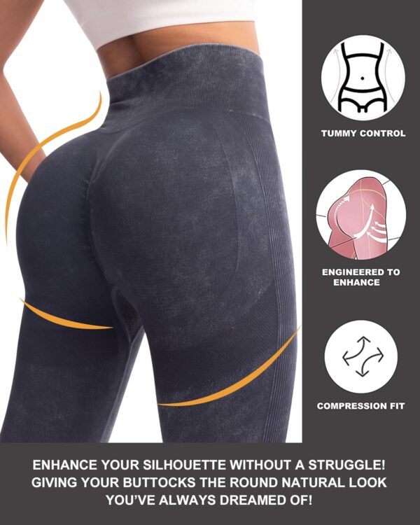 CHRLEISURE 3 Piece Workout Leggings Sets for Women, Gym Scrunch Butt Butt Lifting Seamless Leggings - Image 2