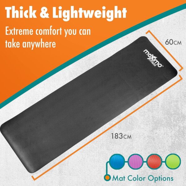 Maximo Fitness Yoga Mat - Multipurpose Exercise Mat for Men, Women and Kids, Ideal Non Slip Workout Mats for Yoga, Pilates, Gym Exercise with Carrying Strap - Image 2