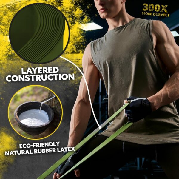 Long Resistance Bands for Working Out Men and Women - Set of 5 Pull-Up Bands, Rubber Handles and Door Anchor - Workout Bands Resistance for Men - Exercise Bands Resistance Bands Set - Image 5