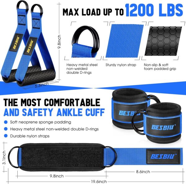 Heavy Exercise Bands Resistance Bands for Working Out, 300lbs/360lbs Fitness Workout Bands with Handles, Door Anchor, Leg Ankle Straps, Home Gym Workout Equipment for Men Strength Training Stretching - Image 3