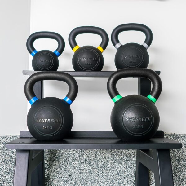 Synergee Kettlebell Storage Rack - Gym Storage Rack for Fitness Equipment Organization. 2-Tier Shelf for Holding Kettlebells. - Image 7