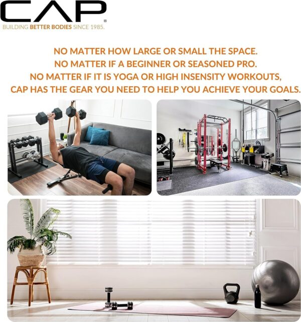 CAP Barbell 100 LB Coated Hex Dumbbell Weight Set with Vertical Rack - Image 7