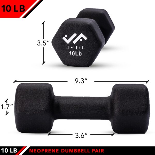 JFIT Neoprene Dumbbell Pairs, 10 LB - Image 2