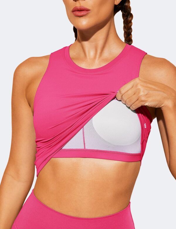 Natural Feelings Nudi Sports Bras for Women Removable Padded Yoga Tank Tops Sleeveless Fitness Workout Crop Tops - Image 3