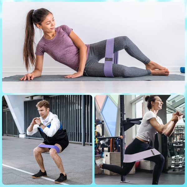 Resistance Bands Sets Portable Exercise Loops for Legs and Hip 3 Resistance Level Workout Weight Bands with Non-Slip Design Workout Flexbands for Home Gym Office Yoga Pilates - Image 7