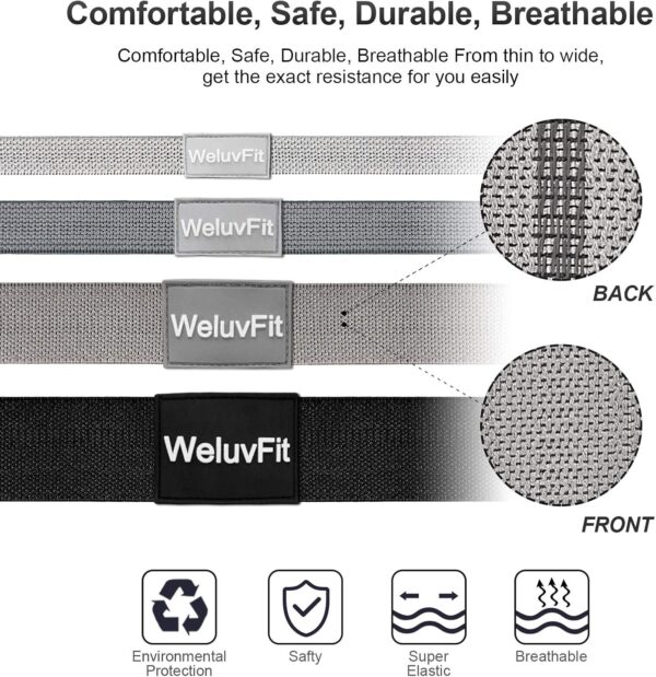 Long Resistance Bands, WeluvFit Workout Bands Resistance for Women and Men, Fitness Loop Booty Stretch Exercise Bands for Full Body Workout & Weight Training, Pull Up Assistance Bands for Home Gym - Image 3