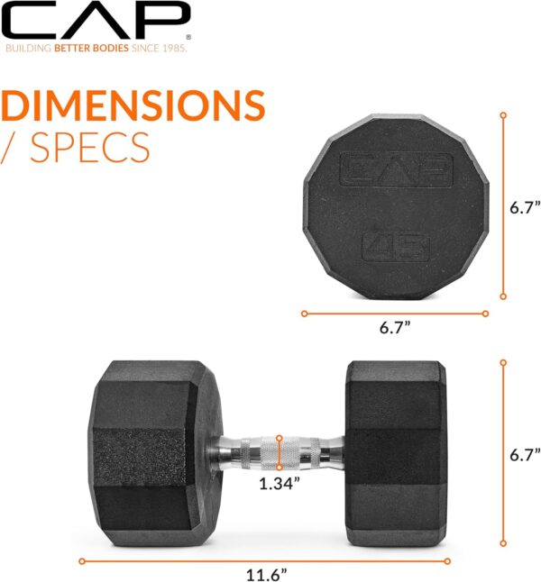 CAP Barbell 12-Sided Coated Dumbbell, 45 LB - Image 4