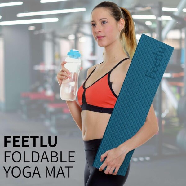 Foldable Yoga Mat - 6mm & 8mm Thick, Large, Lightweight, and Easy to Store - Anti-Slip Folding Exercise Mat for Yoga, Pilates, Home Workouts, and Floor Exercises - Image 5