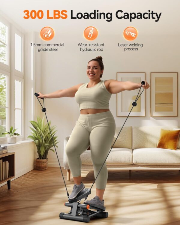 Niceday Steppers for Exercise, Mini Stair Stepper with Resistance Bands at Home Workout Equipment with 300LBS Loading Capacity, Hydraulic Fitness Stepper with LCD Monitor - Image 5