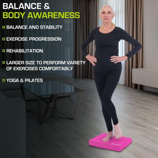 ProsourceFit Exercise Balance Pad – Non-Slip Cushioned Foam Mat & Knee Pad for Fitness and Stability Training, Yoga, Physical Therapy 15.5”x12.75” - Image 5
