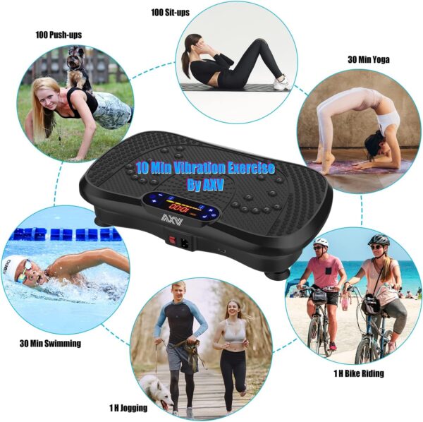 AXV Vibration Plate Fitness Platform Exercise Machine Vibrating Lymphatic Drainage Shaking Full Body Shaker Workout Vibrate Stand Shake Board Sport Gym for Weight Loss Fat Burner for Women Men - Image 2