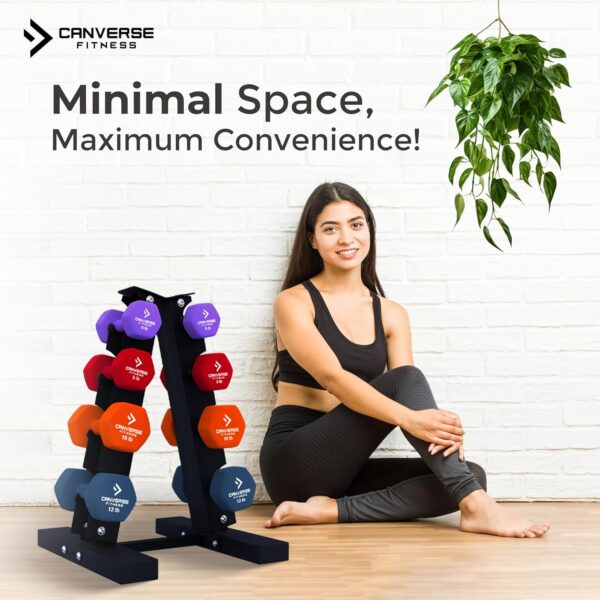Neoprene Dumbbells with rack | Multiple Options in 60lb,90lb,150lb and 165lb Hand Weights Home Gym Anti-Slip, Anti-Roll Strength Training and Fitness - Image 5