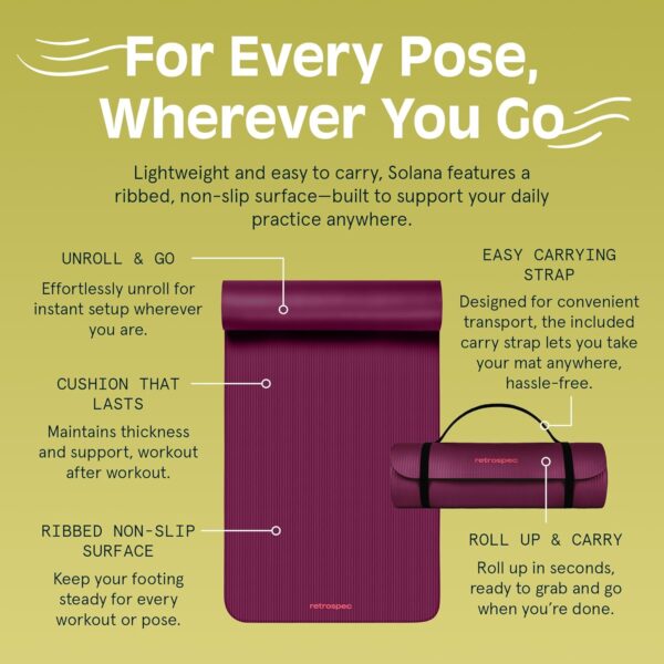 Retrospec Solana 1 inch Yoga Mat - Image 5