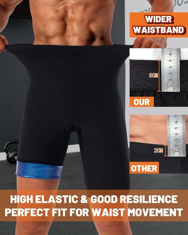 Sauna Sweat Short Pants for Men Hot Thermo Sauna Leggings Compression Hight Waist Pants Workout Body Shaper Sauna Suit - Image 4