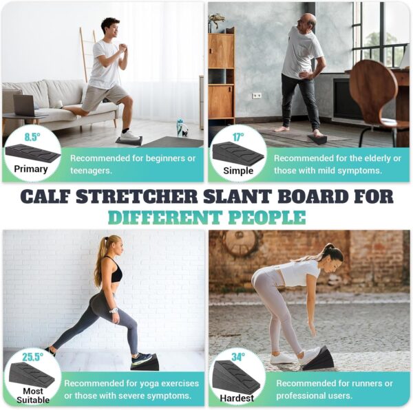 Slant Board for Calf Stretching, 5 Adjustable Angles Incline Board for Squat Wedge, 480 lbs Weight Capacity Calf Stretch Yoga Foam Wedge for Exercise, Squat, Ankle Mobility & Physical Therapy - Image 6