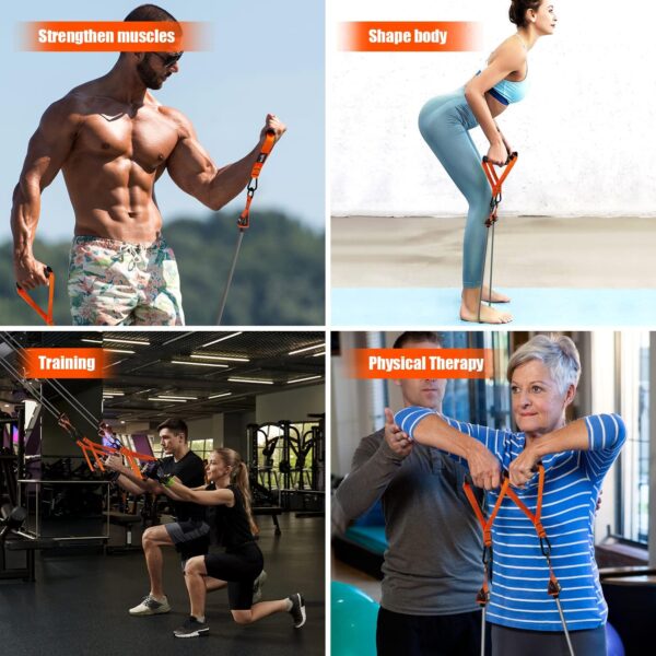Resistance Bands, Heavy Exercise Bands with Handles, Fitness Bands for Working Out, Workout Bands for Men, Weight Bands Set for Muscle Training, Strength, Slim, Yoga, Home Gym Equipment - Image 4