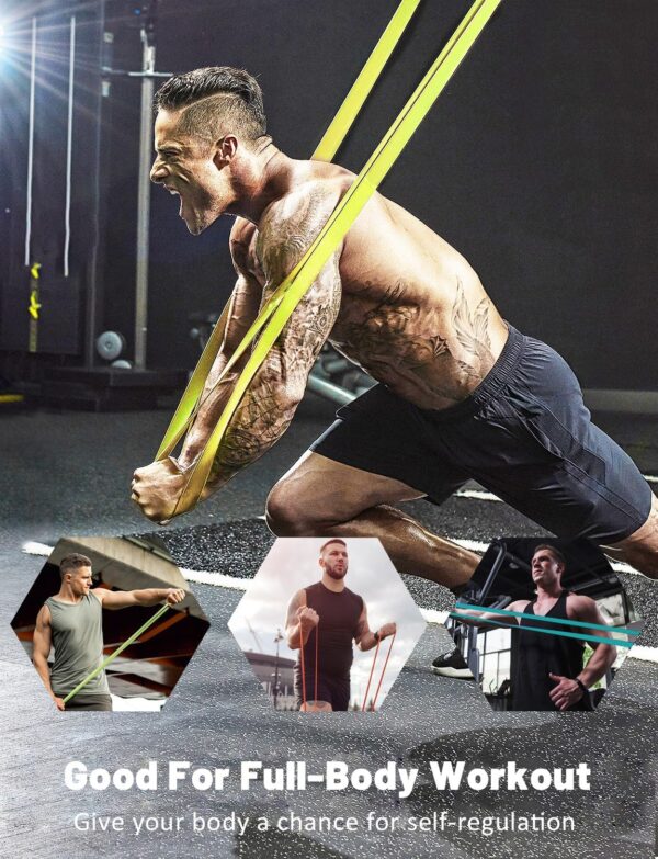 Resistance Bands Set, Pull Up Bands - Workout Bands, Eexercise Bands, Long Resistance Bands Set for Working Out, Fitness, Training, Physical Therapy for Men Women - Image 5