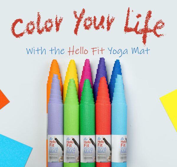 Hello Fit 10-Pack Yoga Mat, 68" x 24" Non Slip Exercise Mat, 4mm Thick Gym Mat for Fitness and Stretching, Bulk Non Toxic Yoga Mats for Schools and Studios - Image 7