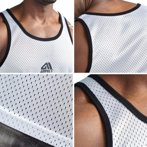 AIMPACT Men Athletic Workout Tank Top Mesh Casual Sleeveless Shirts - Image 5