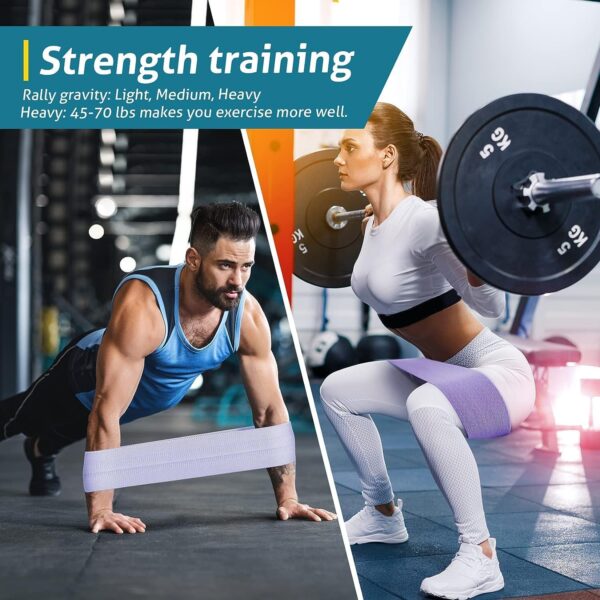 Resistance Bands Sets Portable Exercise Loops for Legs and Hip 3 Resistance Level Workout Weight Bands with Non-Slip Design Workout Flexbands for Home Gym Office Yoga Pilates - Image 6