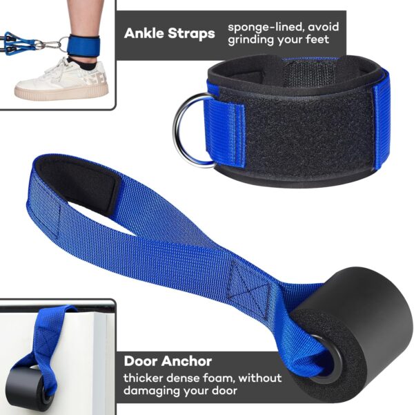 Heavy Resistance Bands for Working Out, NITEEN Resistance Bands with Handles Weight Exercise Bands for Men Women, Workout Bands with Door Anchor and Ankle Straps Strength Training Equipment - Image 5