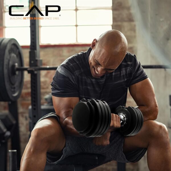 CAP Barbell ADJUSTABELL Adjustable Dumbbell Weights - Singles| 25 & 55 lb Single Weight Option - Image 5