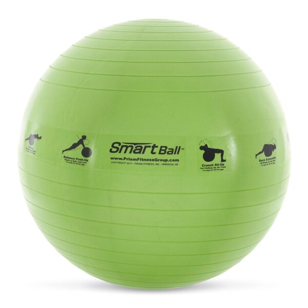 23" Smart Self-Guided Stability Exercise Ball w/13 Exercises Printed for Yoga, Pilates, Office Ball Chair and More, Green