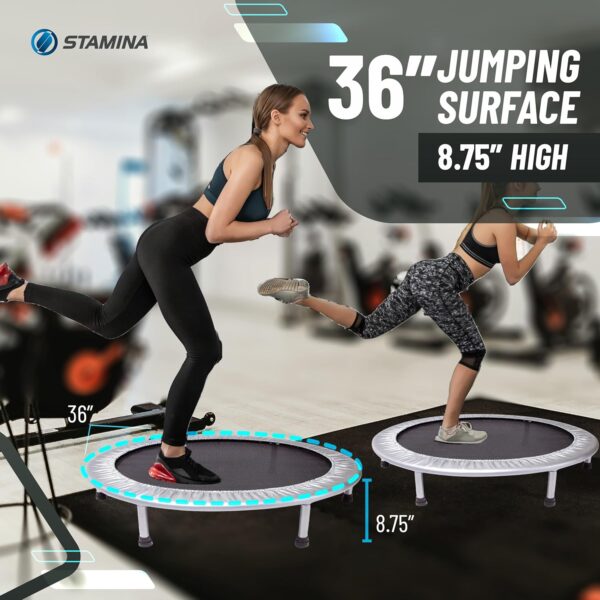 Stamina 36 Inch Fitness Trampoline w/ Foldable Steel Frame, 250 Pound Capacity, Gray - Image 8