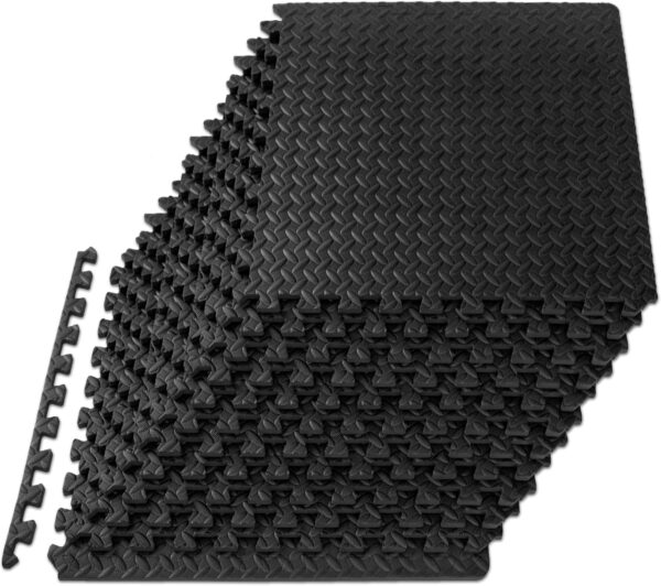 ProsourceFit Puzzle Exercise Mat ½ in, EVA Interlocking Foam Floor Tiles for Home Gym, Mat for Home Workout Equipment, Floor Padding for Kids