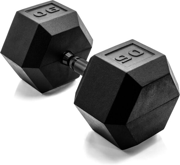 CAP Barbell 90 LB Coated Hex Dumbbell Weight with Black Handle