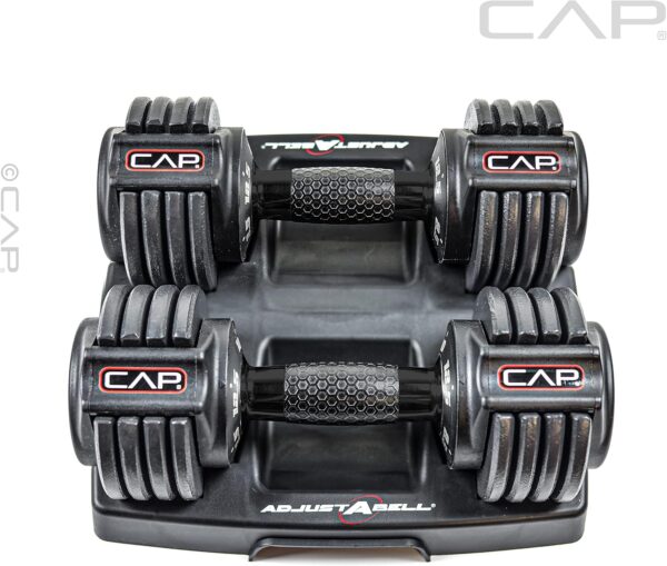 CAP Barbell 12.5 lb Pair ADJUSTABELL Adjustable Dumbbell with Contoured Full Rotation Handle, Honeycomb Design, Black - Image 6