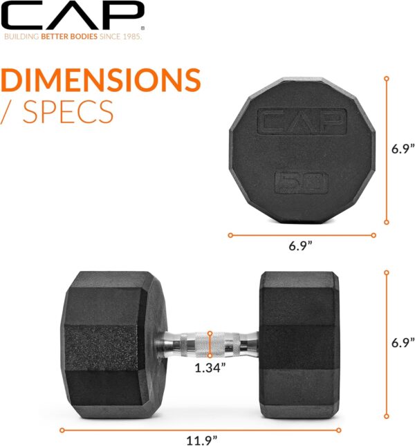 CAP Barbell 12-Sided Coated Dumbbell, 50 LB - Image 4