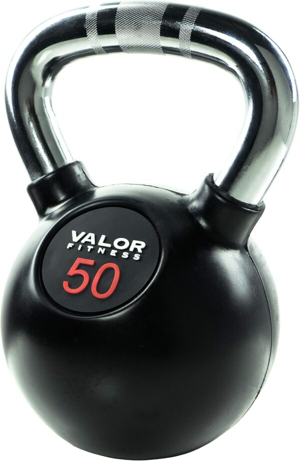 Valor Fitness Chrome Kettle Bell Weights with Knurled Kettlebell Handle Kettlebells for Men & Women