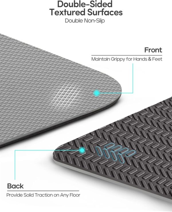 Heathyoga Eco Friendly Non Slip Yoga Mat, Body Alignment System, SGS Certified TPE Material - Textured Non Slip Surface and Optimal Cushioning,72"x 26" Thickness 1/4" - Image 3