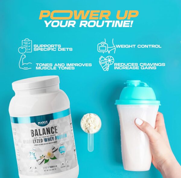 Hydrolyzed Whey Protein byMarceFitness Vanilla Flavor 2 Pound - Image 3