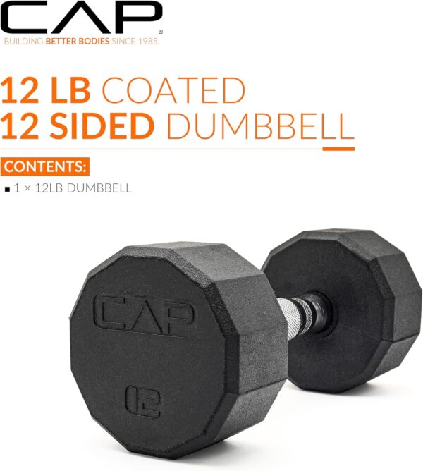 CAP Barbell 12-Sided Coated Dumbbell, 12 LB - Image 2