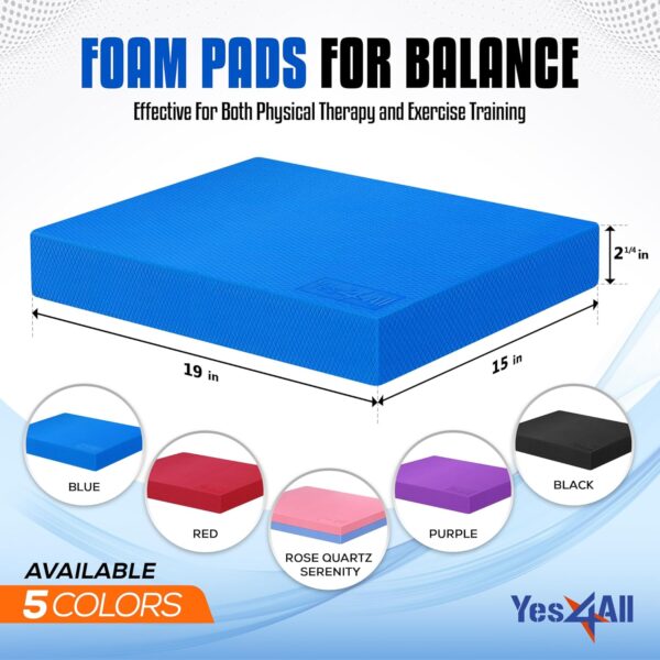 Yes4All Upgraded Size Foam Pad for Exercise, Nonslip Foam Balance Pad Physical Therapy, Yoga & Stability Training Balance Mat - Image 2