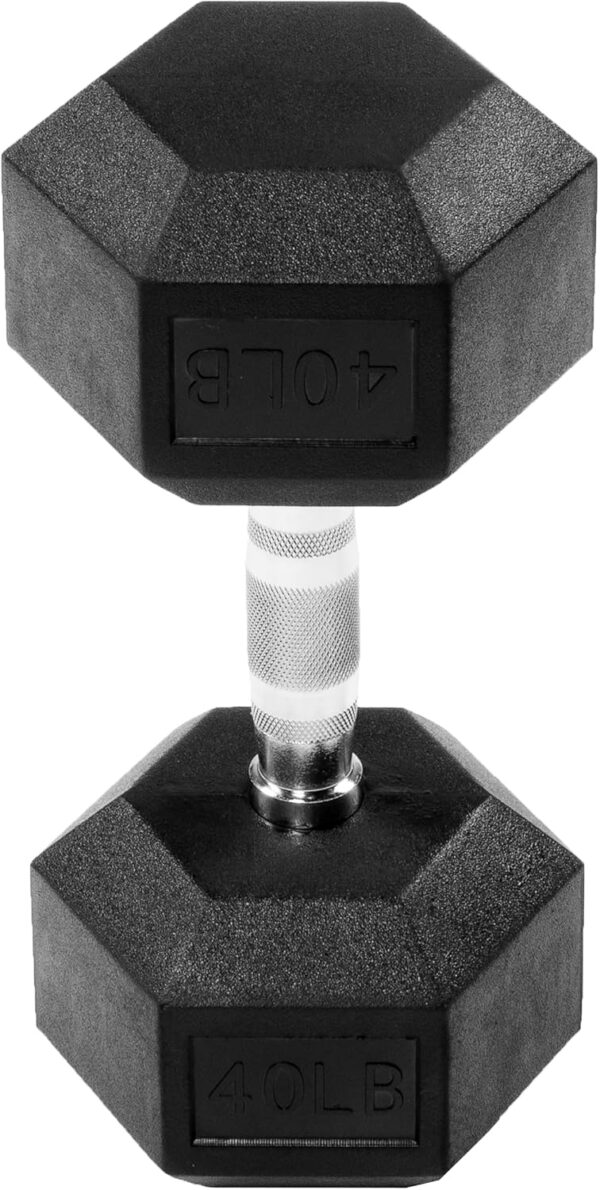 Signature Fitness Colored Rubber Encased Hex Dumbbell, Pairs or Sets, Multiple Packages - Image 2