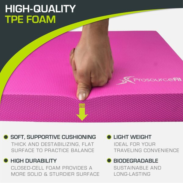 ProsourceFit Exercise Balance Pad – Non-Slip Cushioned Foam Mat & Knee Pad for Fitness and Stability Training, Yoga, Physical Therapy 15.5”x12.75” - Image 3