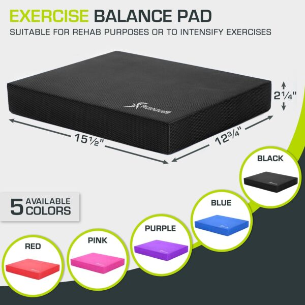 ProsourceFit Exercise Balance Pad – Non-Slip Cushioned Foam Mat & Knee Pad for Fitness and Stability Training, Yoga, Physical Therapy 15.5”x12.75” - Image 2