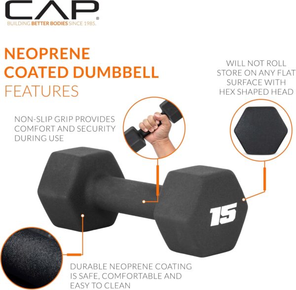 CAP Barbell Neoprene Dumbbell Hand Weights - Pair | Multiple Options - Image 3