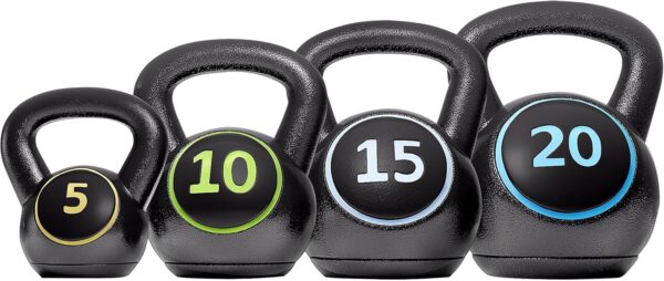 Yaheetech Kettlebell Sets 4 Piece Strength Training KettleBells Weight Set 5lb, 10lb, 15lb, 20lb Kettle Bell for Women & Men for Full Body Workout & Exercise Fitness