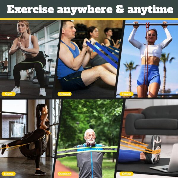 Exercise Bands Resistance Bands for Working Out,Pull Up Bands Set,at Home Workout Equipment,Workout Bands for Men and Women,Stretch Bands for Exercise - Image 8