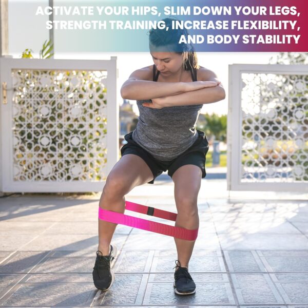 Non-Slip Resistance Bands - Durable Fabric Exercise Bands for Glute Workouts - Lightweight & Compact with 3 Levels - Resistance Bands for Working Out - No Equipment Needed - Image 7